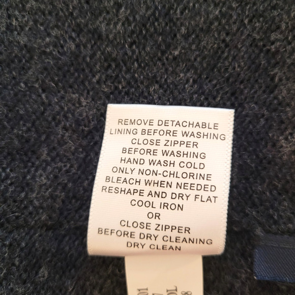 Banana Republic XL 100% Wool Sweater Jacket Removable Insulated Vest Gray #54023 - Picture 12 of 16